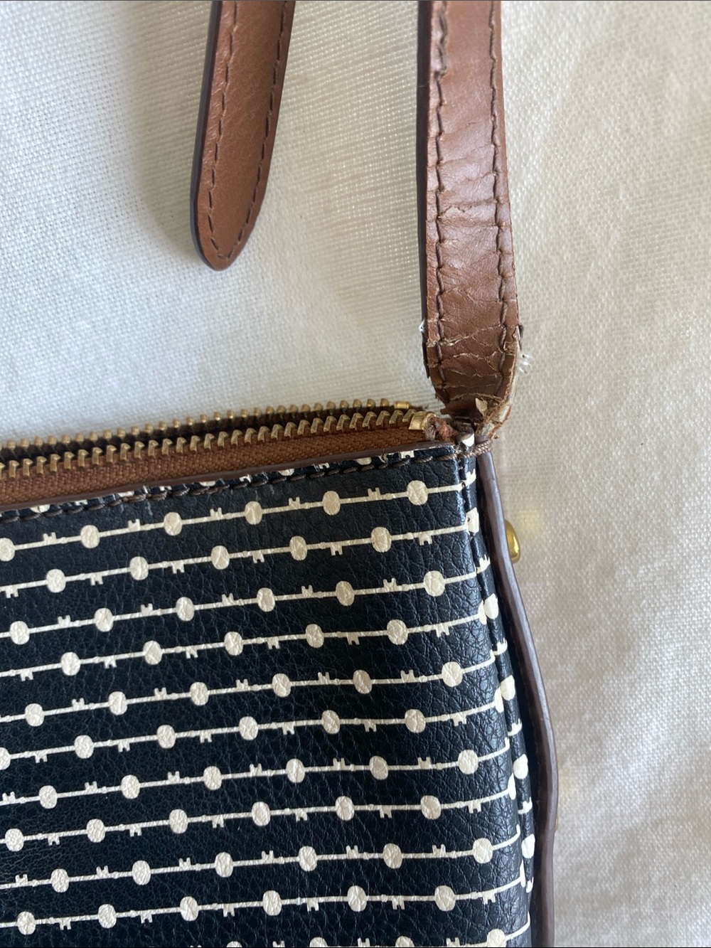 Fossil Brown & Black Pattern Crossbody Bag - Unbranded - Picture 5 of 5